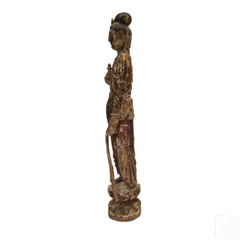 元/明初 木雕觀音立像 | A WOOD CARVED FIGURE OF STANDING GUANYIN - 图2